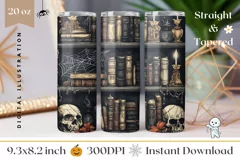 Halloween Tumbler Design, Gothic Tumbler Sublimation Product Image 1