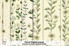 Floral digital paper, background clipart Product Image 1