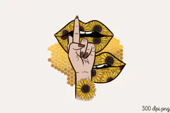 Hand Sign with Sunflower Design PNG, Sunflower Sublimation P Product Image 1