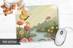 Whimsical Butterfly Haven Mouse Pad PNG Design Product Image 1