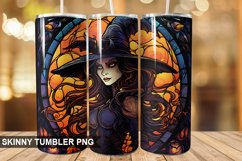 Stained Glass Halloween Witch Tumbler 20 oz Skinny Tumbler Product Image 1