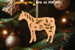 Horse Christmas Ornament SVG laser cut file for Glowforge Product Image 1