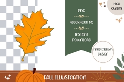 Golden Fall Leaves Illustration, Fall PNG, Autumn Print Product Image 1