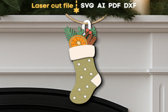 Christmas Stocking SVG laser cut file for Glowforge Product Image 1