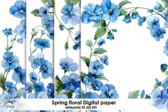 Floral digital paper, background clipart Product Image 1