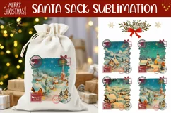 Christmas Village Santa Sack, Christmas Gift Bag Designs Product Image 1