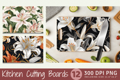 Regal Lily Flowers Cutting Boards sublimation Designs Product Image 1