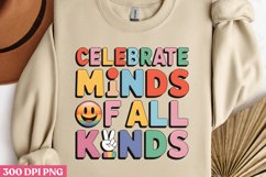 Celebrate Minds of All Kinds PNG, Autism Sublimation PNG Product Image 2