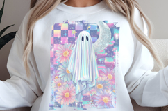 Iridescent Floral Halloween Ghost PNG Product Image 2