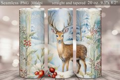 Christmas Deer Tumbler Sublimation | Winter Tumbler Wrap Product Image 1