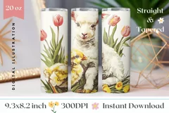 Floral Easter Tumbler Sublimation, Lumb Tumbler Wrap Design Product Image 1