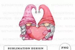 Valentines day Gnomes Clipart PNG Product Image 1