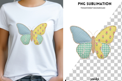 Patchwork Butterfly PNG, Fabric Butterfly Clipart Product Image 1
