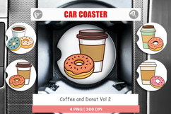 Car Coaster Coffee Donut Product Image 1