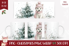 Watercolor Christmas Dog Mug, Winter Mug Template Product Image 1