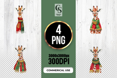 Giraffe Scarf Watercolor Portrait Clipart Sublimation PNG Product Image 1