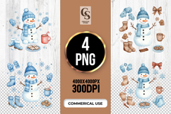 Snowman Winter Clipart Sublimation PNG Product Image 1