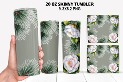 Flower Skinny Tumbler 20oz Wrap Design, New Year Tumble PNG Product Image 1