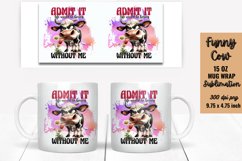 Funny Cow Mug Wrap Sublimation, Mug Wrap PNG Product Image 1