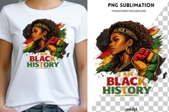 Black History PNG | I Am Black History Design | Afro Woman Product Image 1