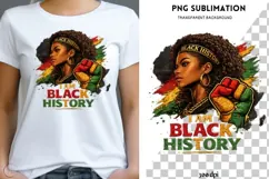 Black History PNG | I Am Black History Design | Afro Woman Product Image 1