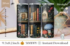 Magic Books Tumbler Wrap, Mushrooms Tumbler Design Product Image 1