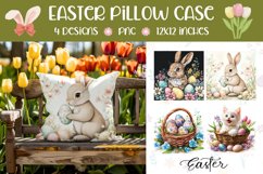 Easter Bunny Pillowcase, Easter Basket Pillow Designs Product Image 1