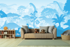 Vector prehistoric seamless jungle background with dinosaurs Product Image 2