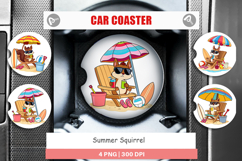 Car Coaster Summer Squirrel Product Image 1