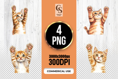 Cute Watercolor Orange Kitten Clipart Sublimation PNG Product Image 1