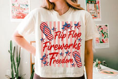 Flip Flop Fireworks Freedom PNG T-Shirt|4th of July PNG Subl Product Image 7