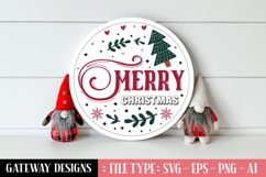 Merry Christmas Round Sign Designs Product Image 1