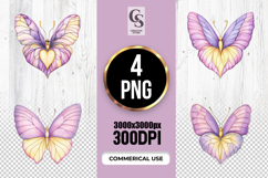 Heart Wing Butterfly Clipart Sublimation PNG Product Image 1
