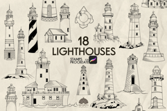 Lighthouse Procreate stamp brushes Product Image 1