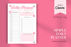 Coquette Cute Daily Planner Template - Aesthetic Pink Product Image 1