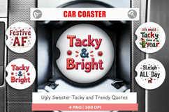 Ugly Sweater Sayings Car Coaster Product Image 1