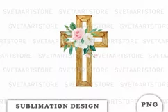 Floral cross Png clipart Product Image 1