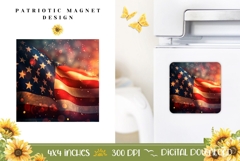 4th of July Magnet Print, American Flag Magnet PNG Product Image 1