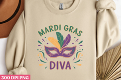 MARDI GRAS DIVA PNG, Mardi Gras Sublimation PNG Product Image 2