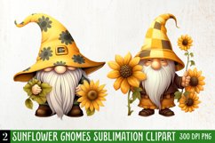 Sunflower Gnomes Sublimation Clipart Bundle Product Image 12