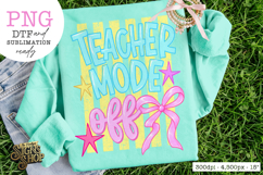 Teacher Mode Off PNG, Preppy Bow Teacher Design Product Image 4