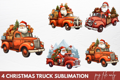 Christmas Truck Sublimation Clipart PNG Product Image 1