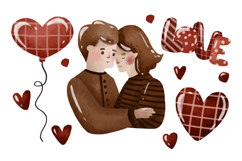 Couple in Love Valentine Day Illustration isolated, people Product Image 1