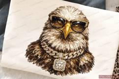 Luxury Eagle PNG Design | Gangster Eagle With Sunglasses PNG Product Image 2