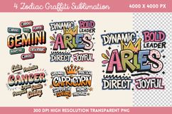Zodiac Graffiti Sublimation PNG Product Image 1