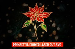 3D Poinsettia Flower Laser Cut, Christmas Flower Laser Cut Product Image 1