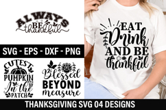 Thanksgiving SVG Design - Eat drink and be thankful Product Image 1