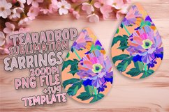 Pop Art Floral Teardrop Earring Design Product Image 1