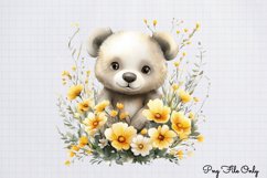Watercolor Spring Floral Animal Clipart PNG Product Image 1