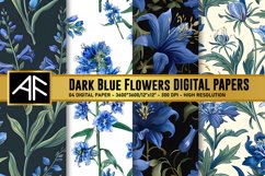 Bluebeard Flower Digital Paper Pattern Product Image 1